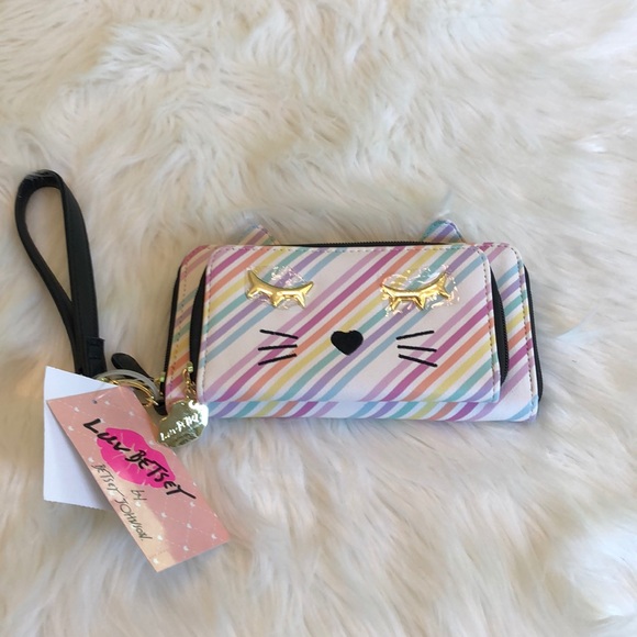 Betsey Johnson Handbags - Luv Betsey Striped Cat Face with Ears Wristlet
